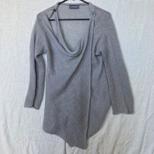 Wooden Ships S/M Gray Beach Cardigan Lagenlook Mohair Wool Acrylic Blend